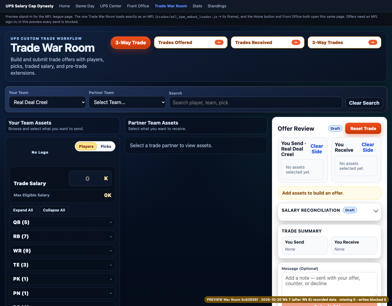 9 · War Room from the Home button.